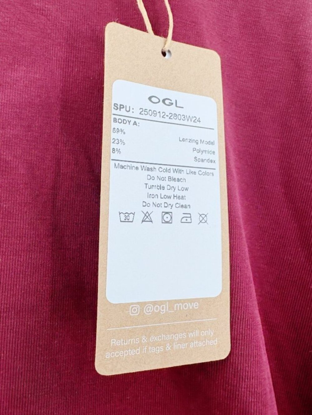 NWT OGL Sandwashed Effortless Boatneck Batwing Sleeve Side Ruched Top Jujube Red - Picture 6 of 12